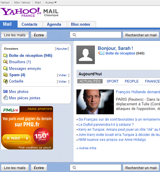 yahoo mail ouverture de session classique