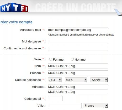 compte tf1.fr