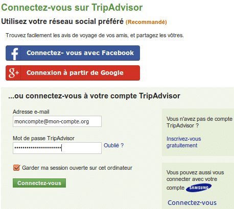 Connectez-vous sur TripAdvisor