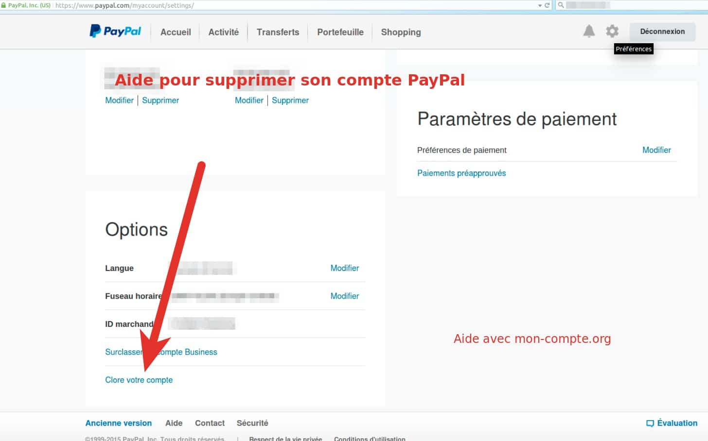 supprimer paypal